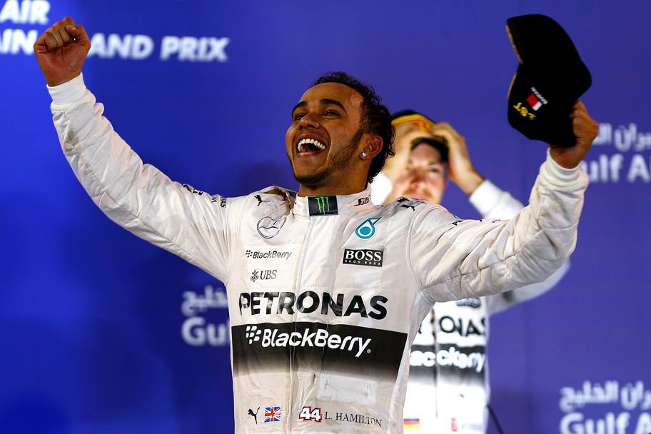 Per Hamilton  la terza vittoria nel 2015. Afp